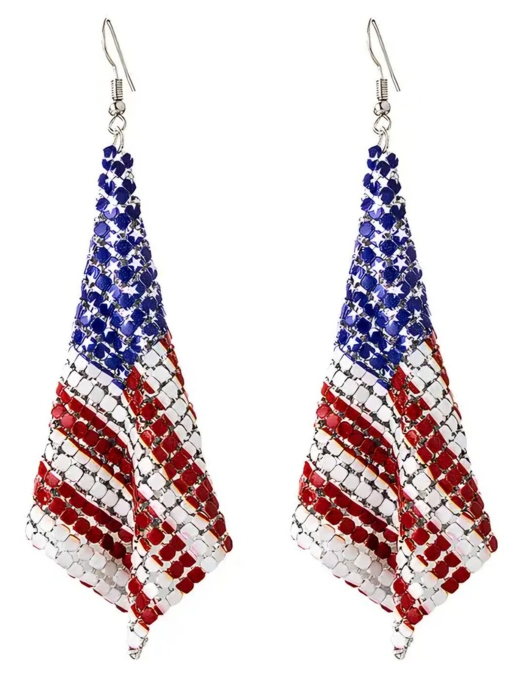 USA AMERICAN FLAG Chainmail Earrings New